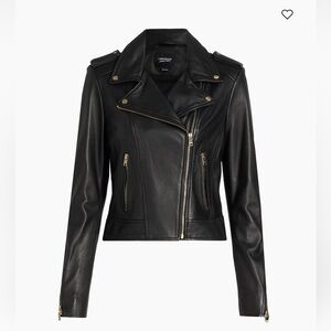 Lamarque Donna Lamb Leather Black Biker Jacket. New with tags. Size XS